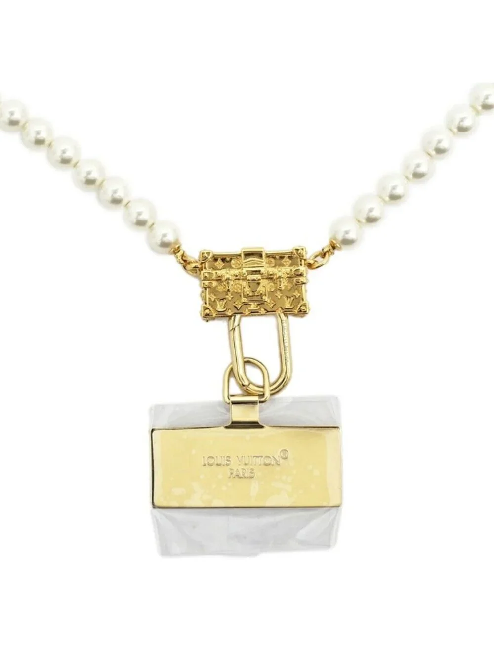 Louis Vuitton Pearly Petite Phone Strap Pearl Gold Smartphone Necklace